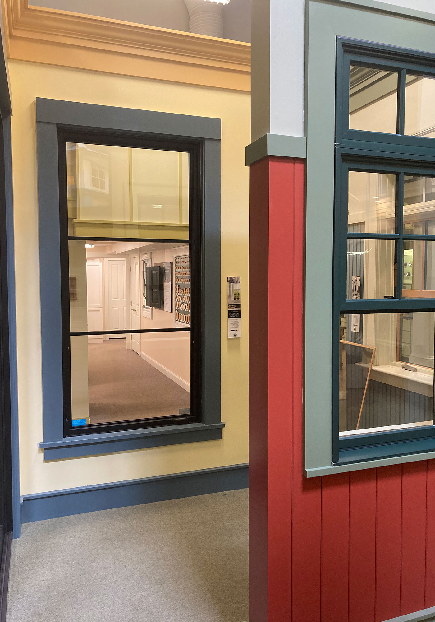 A window installation in the Marvin Design Gallery showroom